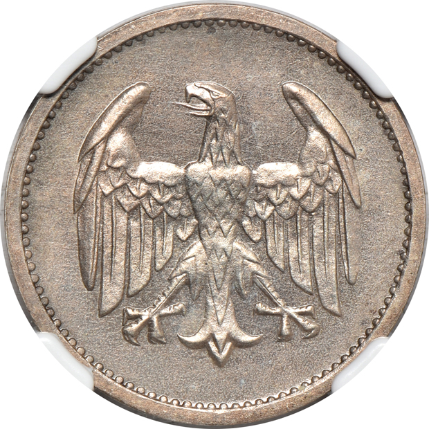 Germany - 1924-E 3 reichsmark PR-63 CAMEO, 1924-F one reichsmark PR-64, and a 1930-F Rhineland Liberation 5 reichmark PR-63 ULTRA CAMEO, all NGC