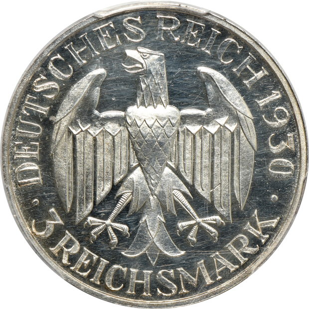 Germany - 1929-A Waldeck-Prussia 3 reichsmark NGC PR-62 CAMEO, and a 1930-A Weimar Rep. 3 reichsmark PCGS PR-62CAM
