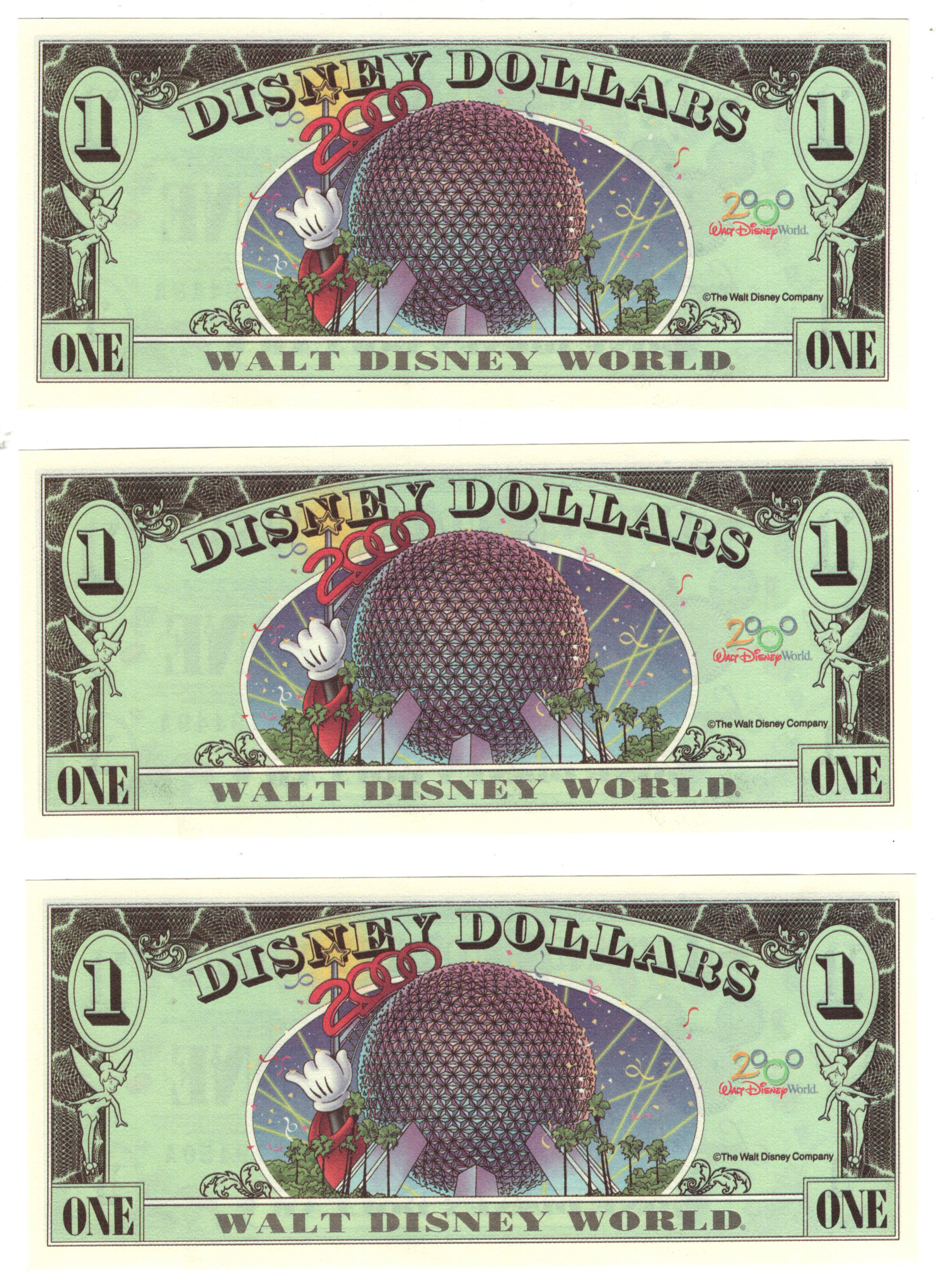 Misc - Group of 104 Disney dollars including $1, $5, and $10 denominations ChCU to Gem CU