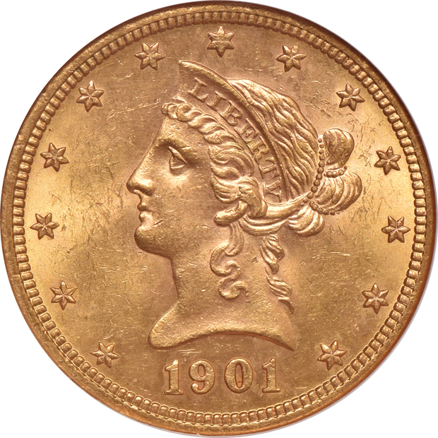 1901 and 1901-S NGC MS-62, and a 1907 Liberty PCGS MS-62