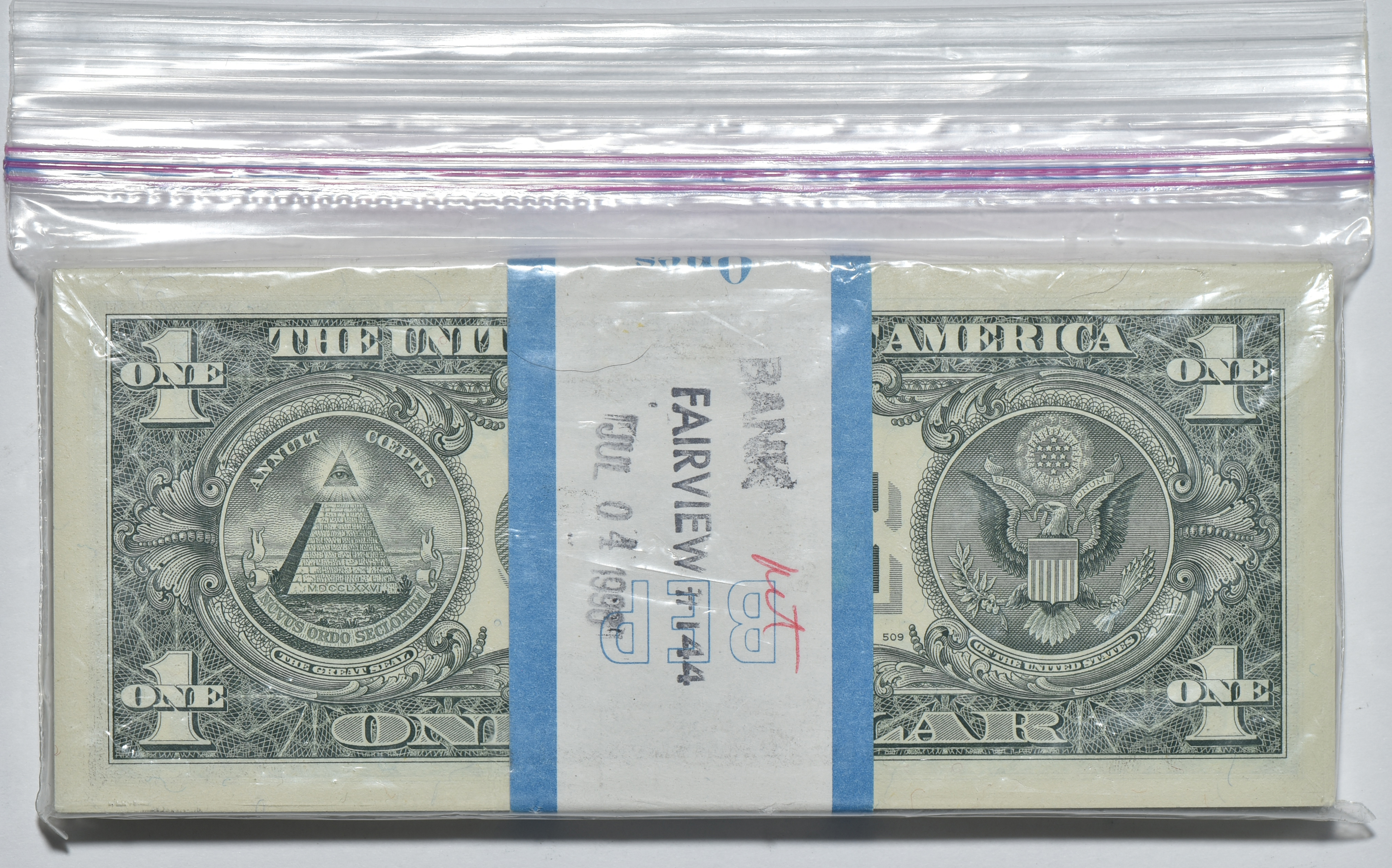 Complete 12 Pack District Set of series 1995 $1 notes, GemCU