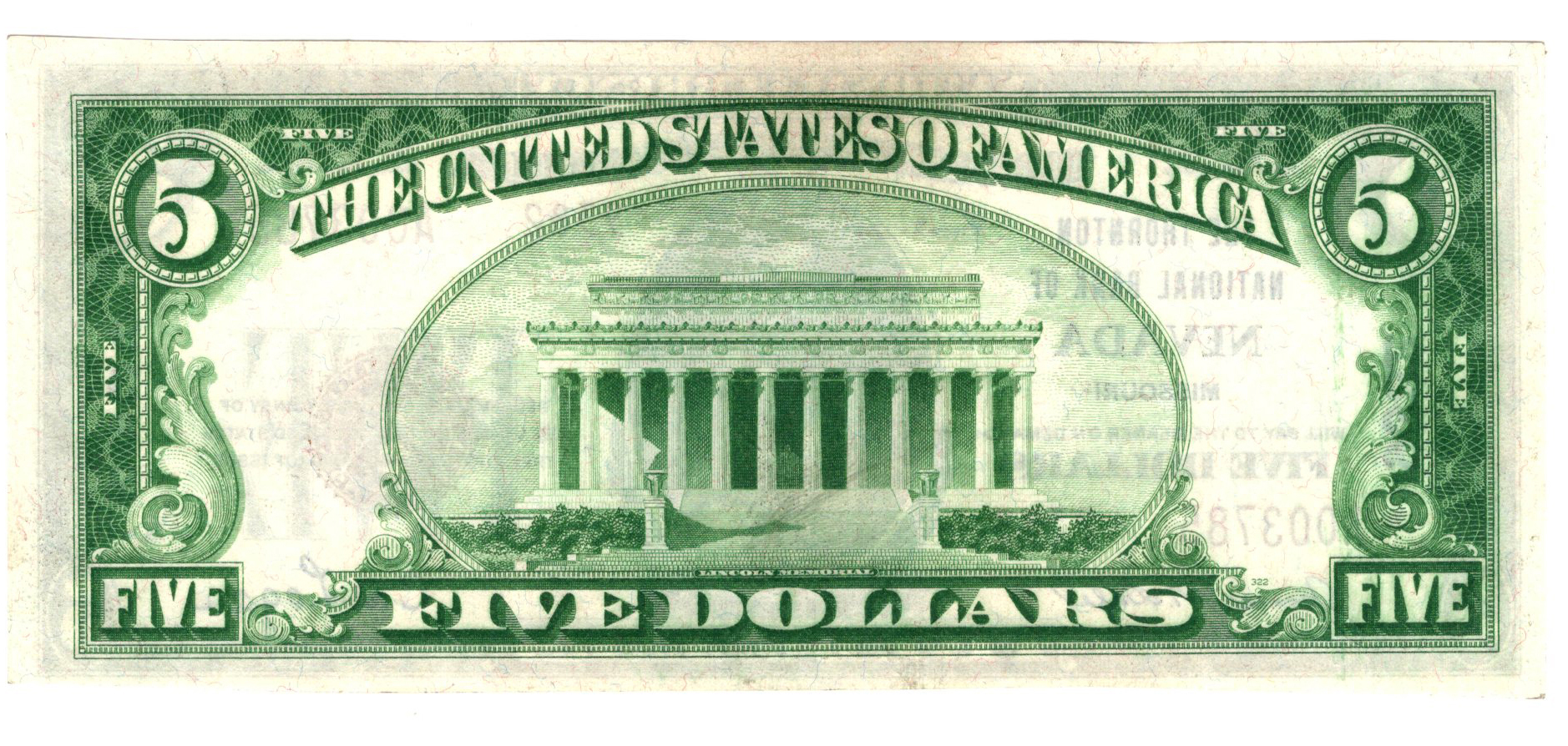 1929 $5 Type 2 - Nevada, MO Charter #9382 - CU