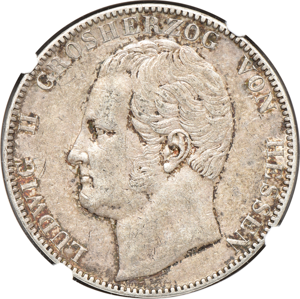 Germany - 1700-NL taler Cologne VF-35, 1827 taler Bavaria - Theresien Order AU-58, and an 1841 two thaler Hesse-Darmstadt AU-53, all NGC