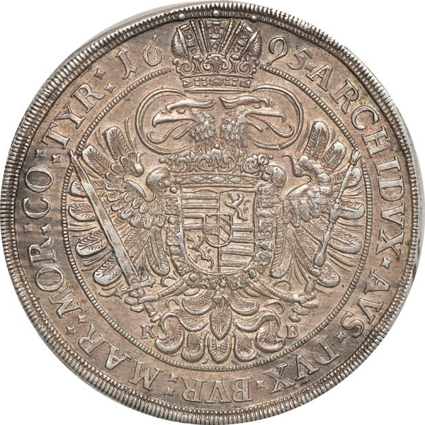 Hungary - 1695-KB taler - NGC AU-55