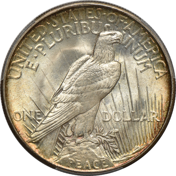 1921 Peace, High Relief PCGS MS-64+