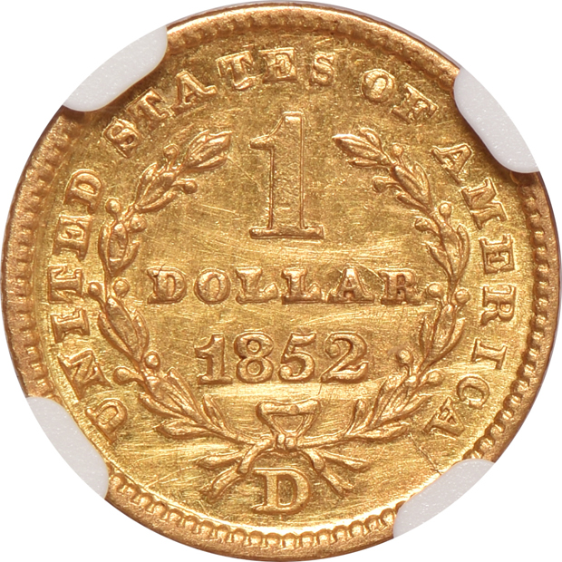 1852-D NGC UNC details/cleaned