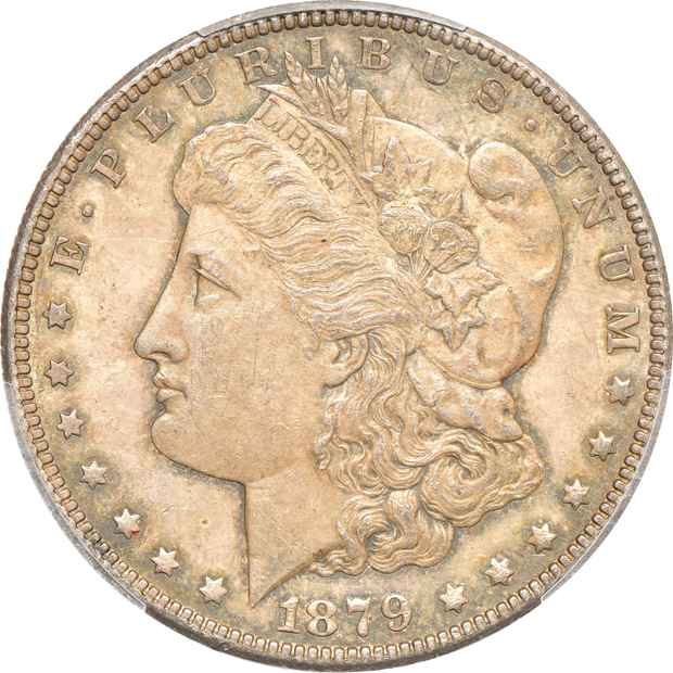 1879-S Reverse of 1878 PCGS AU-58, and an 1879-S Reverse of 1878 NGC AU-58