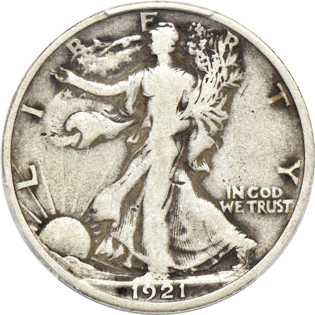 1921-D VG-8, and a 1921-D VG-10, both PCGS