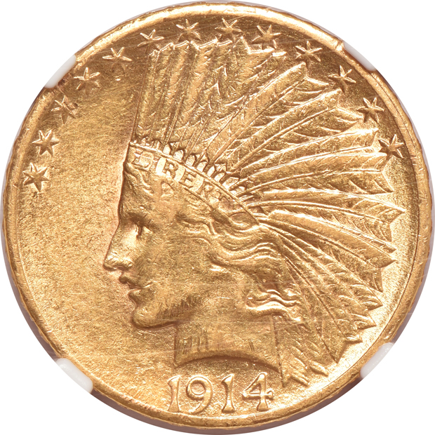 1912-S AU-58, and a 1914-S AU-53, both NGC