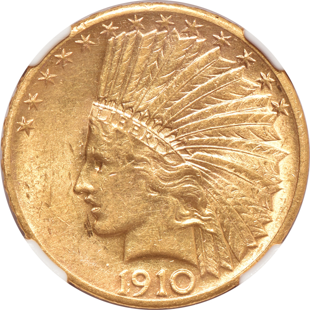 1910-D AU-58, 1910-S AU-55, and a 1911 AU-58, all NGC