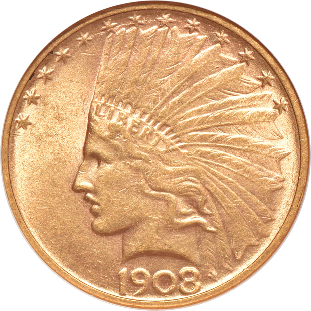 1908-D Motto and 1908-D No Motto, both NGC AU-58
