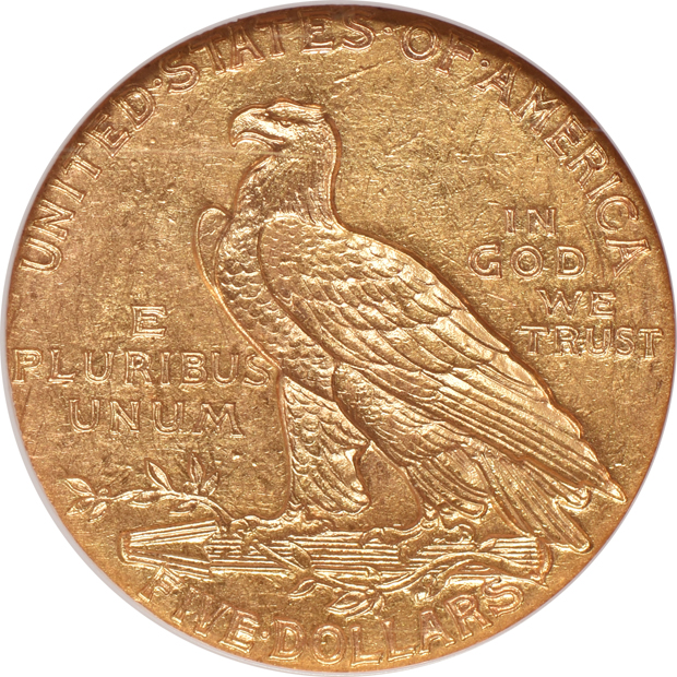 Four Indian half-eagles certified by NGC and labeled "Golden Gate Collection"