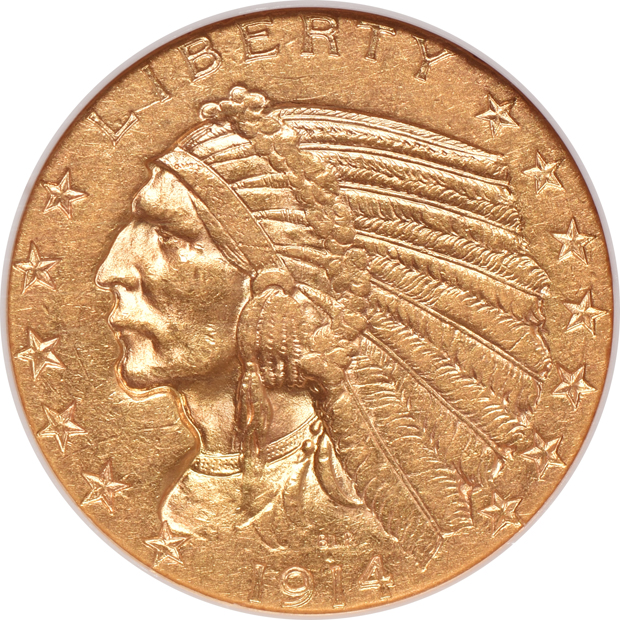 Four Indian half-eagles certified AU-55 by NGC