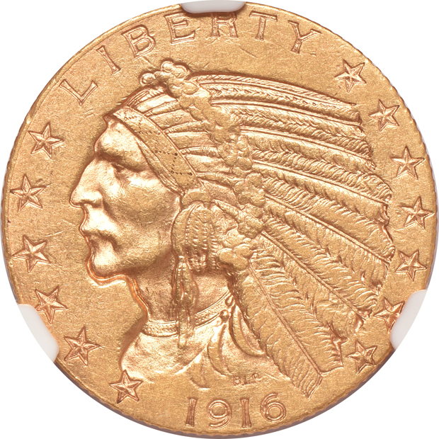 Four Indian half-eagles certified AU-55 by NGC