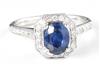 14K White Gold Diamond Ring with a 1.23 Carat Sapphire, GIA #6204412373