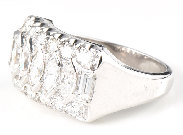 14K White Gold Diamond Band  