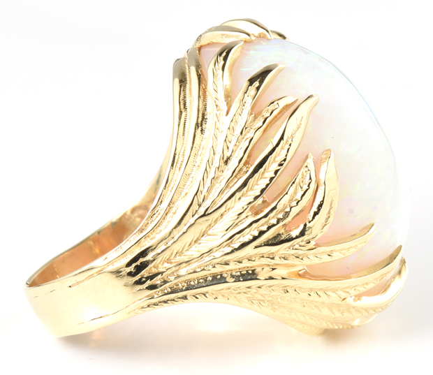14K Yellow Gold Opal Ring 