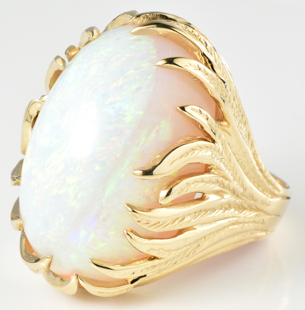 14K Yellow Gold Opal Ring 