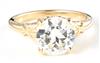 14K Yellow Gold Diamond Ring with a 2.58 Carat Circular Brilliant Cut Round Diamond, GIA #2205801899