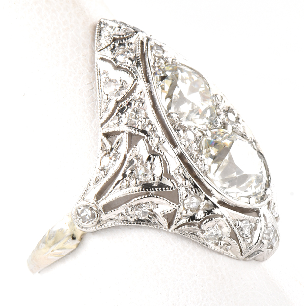 Platinum Diamond Ring with a 1.44 Carat Old European Cut Round, GIA #5201924118