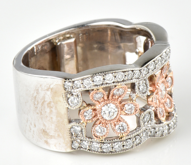 14K Two-Tone Diamond Band