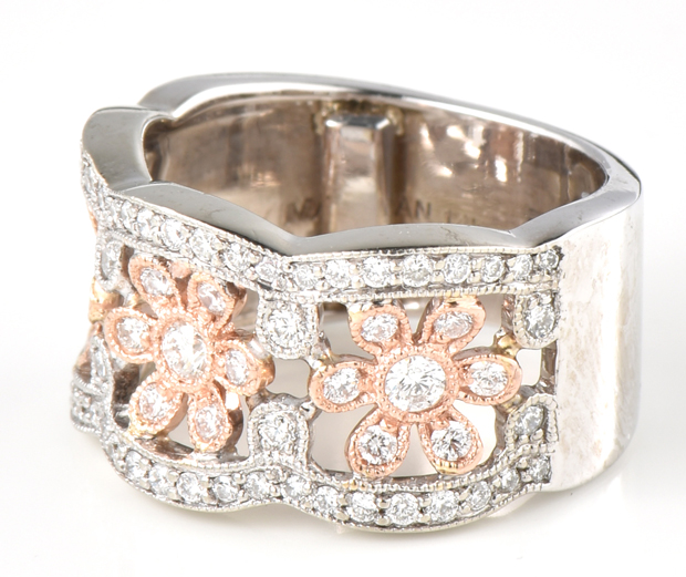 14K Two-Tone Diamond Band