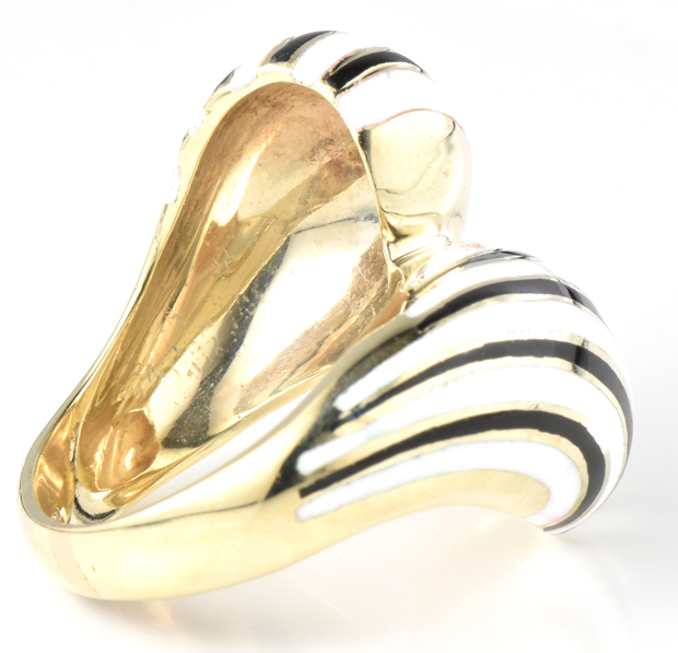 14K Yellow Gold Enamel Ring