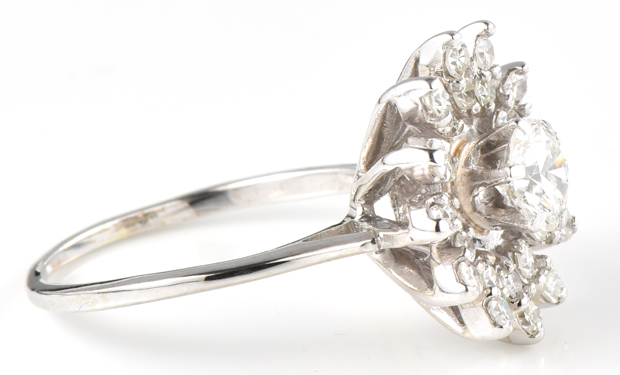 14K White Gold Diamond Ring