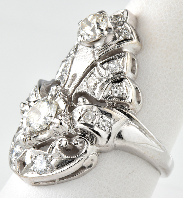14K White Gold Diamond Ring