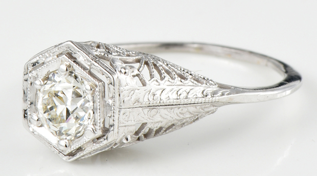 14K White Gold Diamond Ring