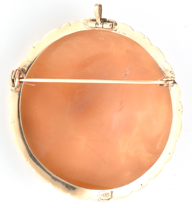14K Yellow Gold Cameo Pin/Pendant
