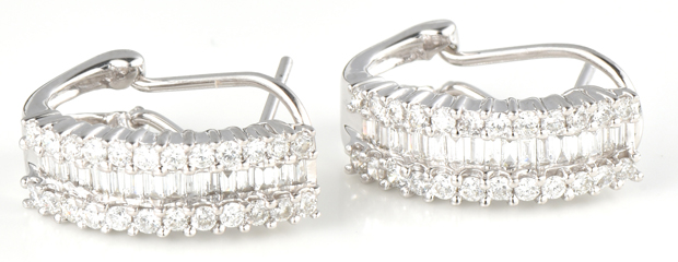 14K White Gold Diamond Earrings