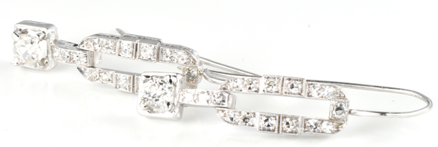 14K White Gold Diamond Earrings