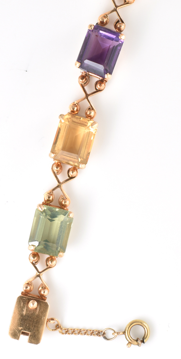 18K Yellow Gold Gemstone Bracelet
