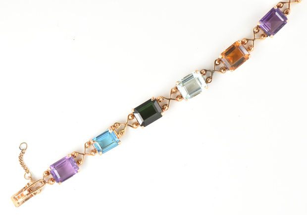 18K Yellow Gold Gemstone Bracelet