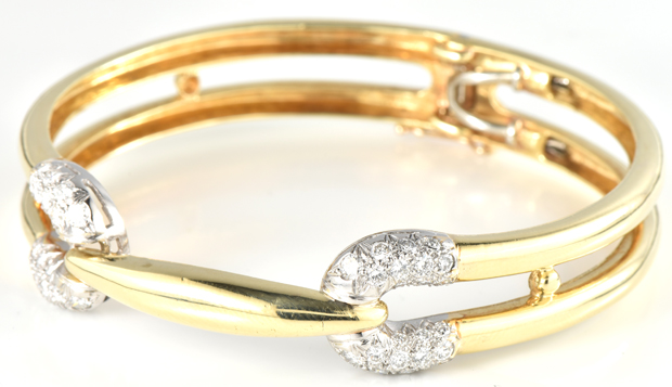 18K Two-Tone Gold Bangle