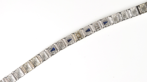 Platinum and 14K White Gold Vintage Bracelet 