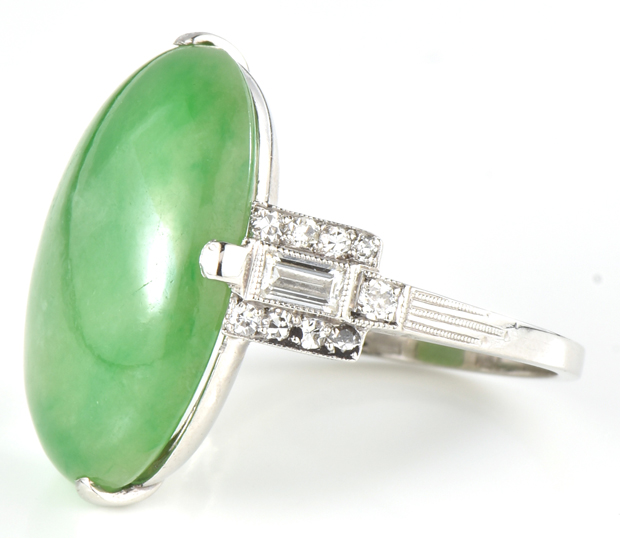Platinum Jade Ring