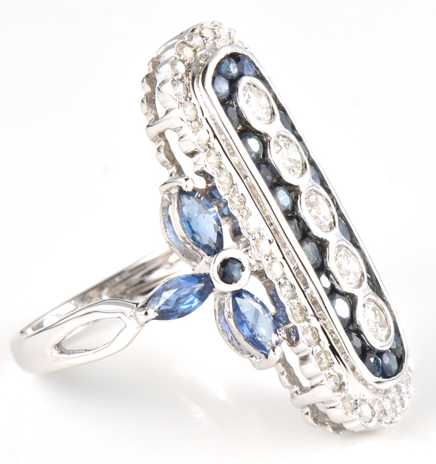 14K White Gold Gemstone Ring