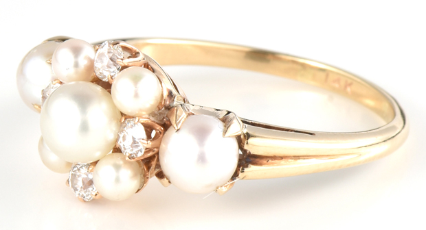 14K Yellow Gold Pearl Ring