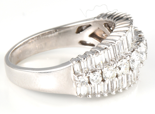 14K White Gold Diamond Band