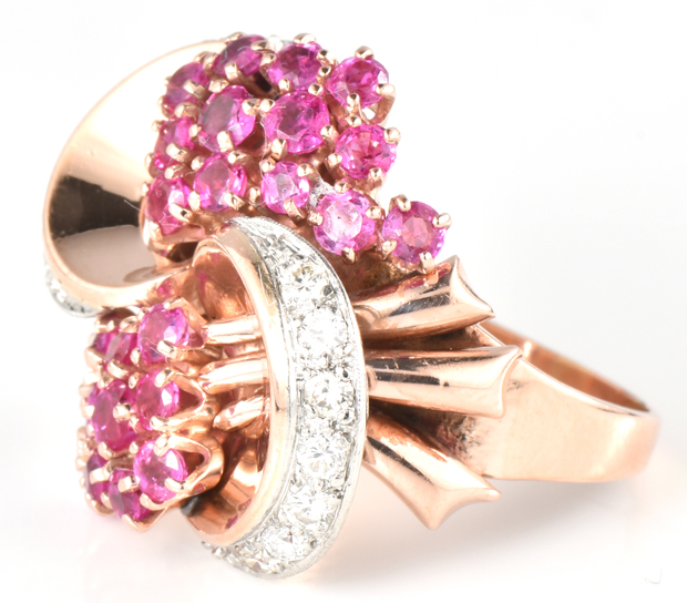 14K Rose Gold and Platinum Ring 