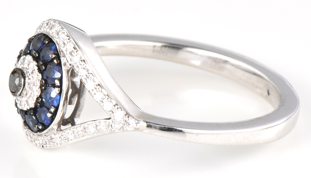 14K White Gold Effy Evil Eye Ring