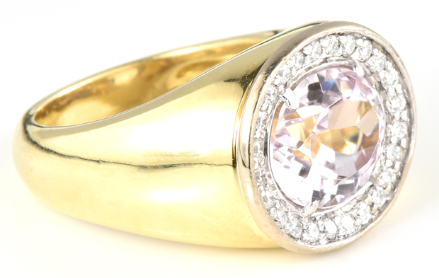 18K Two-Tone Ring with a Kunzite, GIA #1216087419