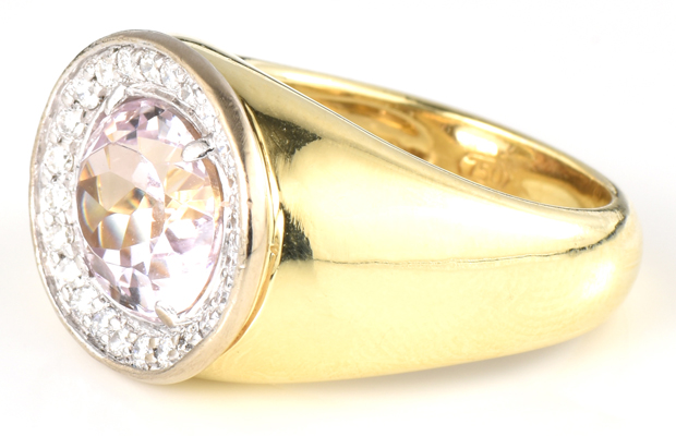 18K Two-Tone Ring with a Kunzite, GIA #1216087419