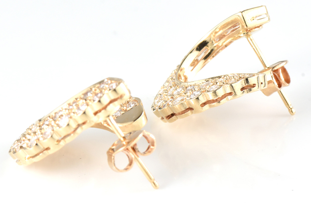 14K Yellow Gold Diamond Earrings