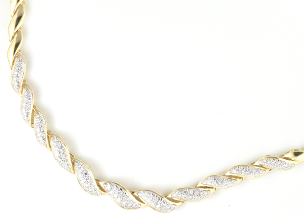 14K Yellow Gold Diamond Necklace