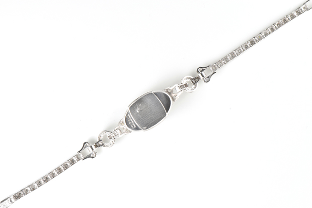 Platinum Diamond and Pink Tourmaline Bracelet