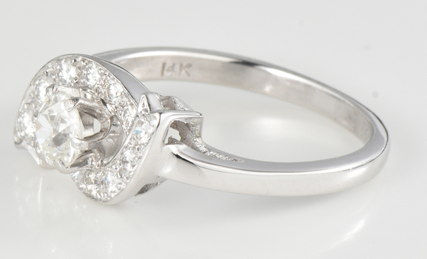 14K White Gold Diamond Ring