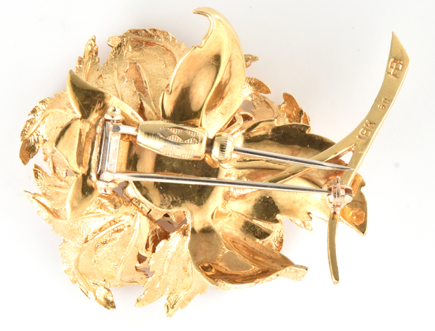 18K Yellow Gold Hammerman Brothers Pin